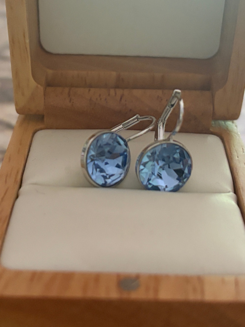 Swarovski Baby mini Bella Earrings with Blue crystal. - Picture 5 of 5